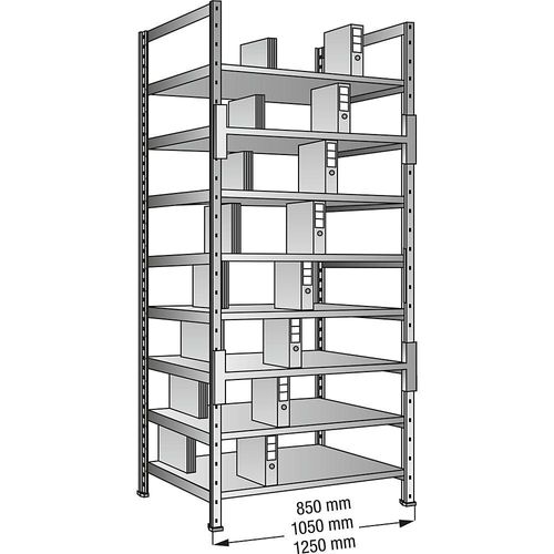 Ordner- und Archiv-Steckregal, verzinkt - kaiserkraft