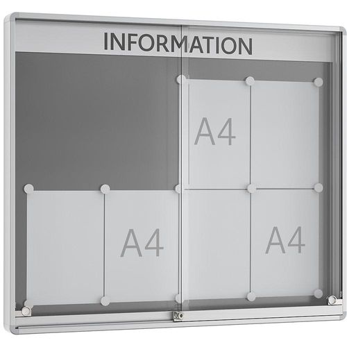 Schiebetür-Schaukasten, Außentiefe 60 mm, B1 - kaiserkraft