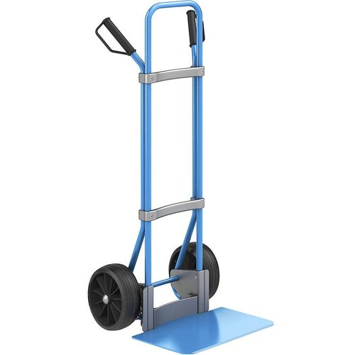 eurokraft pro Sackkarre, blau, Schaufel-BxT 450 x 350 mm, blau, Vollgummibereifung, ab 2 Stk