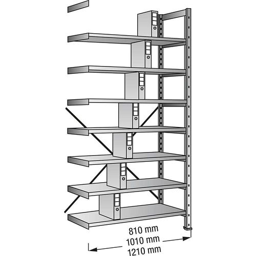 Ordner- und Archiv-Steckregal, verzinkt - kaiserkraft