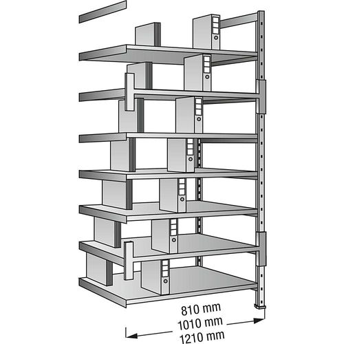 Ordner- und Archiv-Steckregal, verzinkt - kaiserkraft