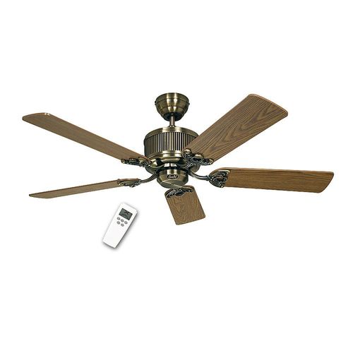 Deckenventilator ECO ELEMENTS, Rotorblatt-Ø 1320 mm, Eiche antik / Buche / Messing antik