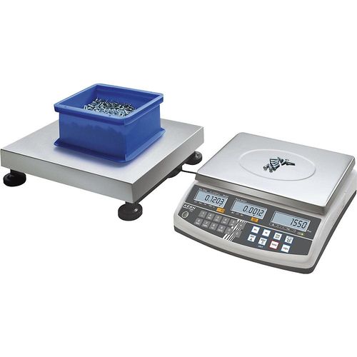 KERN Zählsystem, aus Referenzwaage und Wägebrücke, Wägebereich bis 60 kg, Ablesbarkeit 0,1 g, Wägeplatte 500 x 400 mm