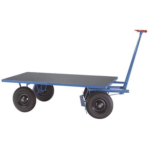 eurokraft pro Handpritschenwagen, Tragfähigkeit 500 kg, Ladefläche 1050 x 700 mm, Luftreifen