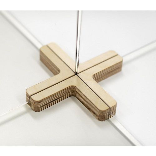 SMIT VISUAL Fußverbinder für Trennscheiben, Kreuz-Form, 4-Wege, LxBxH 200 x 200 x 30 mm, ab 5 Stk