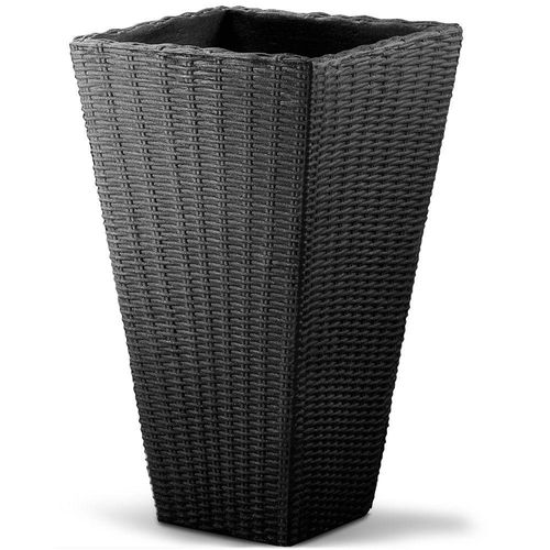 Blumentopf Anthrazit Polyrattan-Optik 70x40x40cm