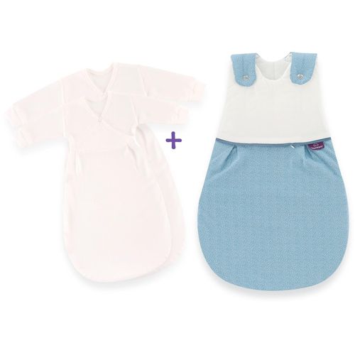 Babyschlafsack TRÄUMELAND "3 tlg Set LIEMBICH, Design Punkte" Gr. L: 111 cm, 80/86, blau Baby Schlafsäcke Babyschlafsäcke