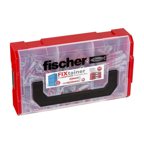 fischer FixTainer - DUOPOWER Tiefenbiss-Box, vorsortiert in vier Abmessungen, 210-teilig