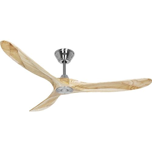 Deckenventilator ECO GENUINO, Rotorblatt-Ø 1520 mm, natur / Chrom