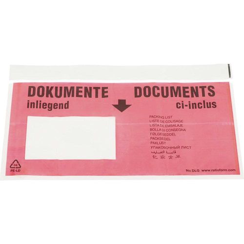 ratioform Dokumententaschen Premium light, mit Fenster, Aufdruck Dokumente inliegend, VE 250 Stk, DIN lang