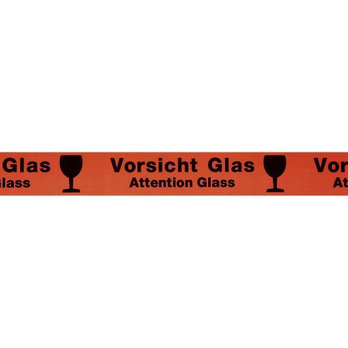 ratioform PVC-Warnklebeband, Aufdruck Vorsicht Glas/Attention Glass, Bandbreite 50 mm, VE 3 Stk, ab 10 VE Image