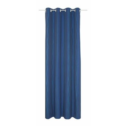Vorhang WIRTH "Sepino" Gardinen Gr. 245 cm, Ösen, 132 cm, blau Ösen