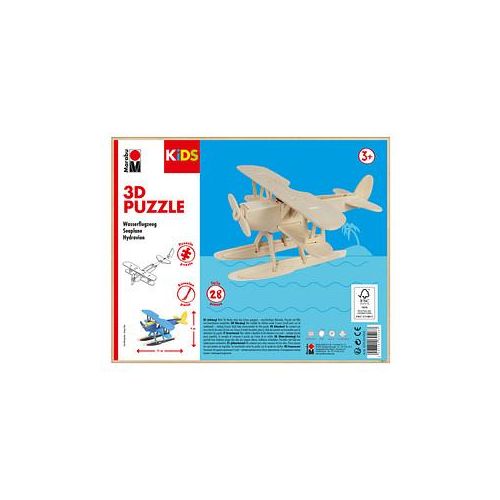 Marabu KiDS Wasserflugzeug 3D-Puzzle, 28 (bemalbar) Teile