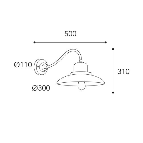 Wandlampe Patio 1690, messing antik