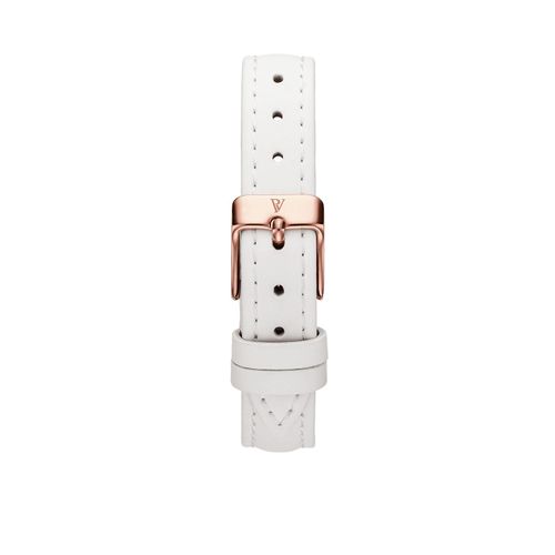 White Leather Strap Rose Gold