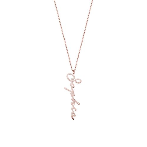 Name Necklace Vertical Rosegold