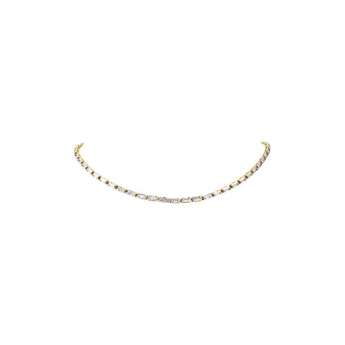 Baguette Tennis Necklace 14K Gold Plated