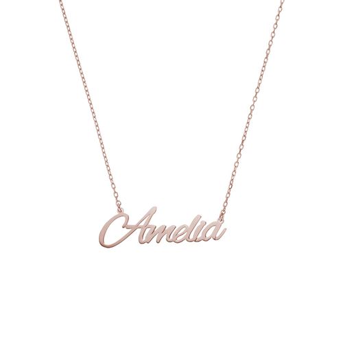 Name Necklace Script Rosegold