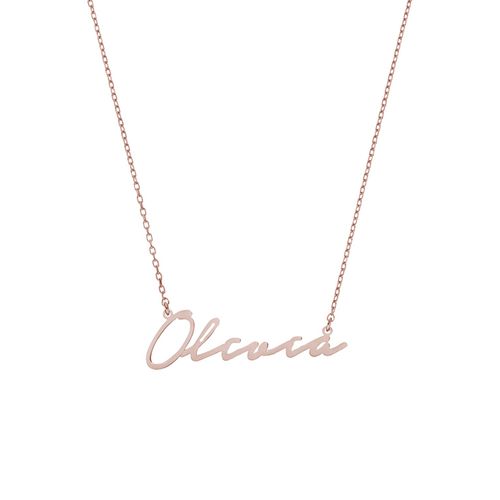 Name Necklace Italics Rosegold