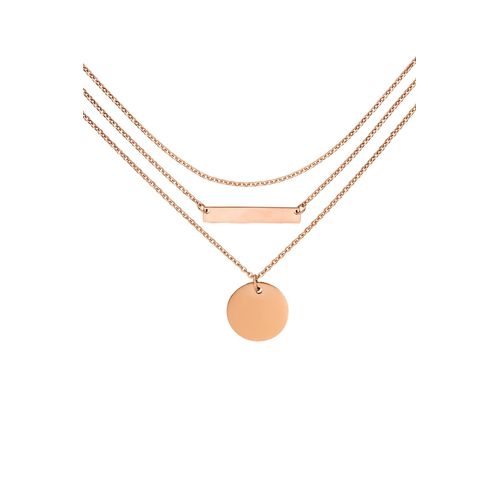 Circle Plate Necklace Rose Gold