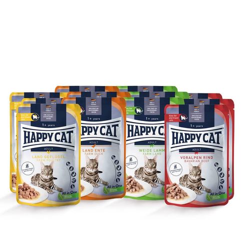 Happy Cat Pouches Mischtray 1 24x85g