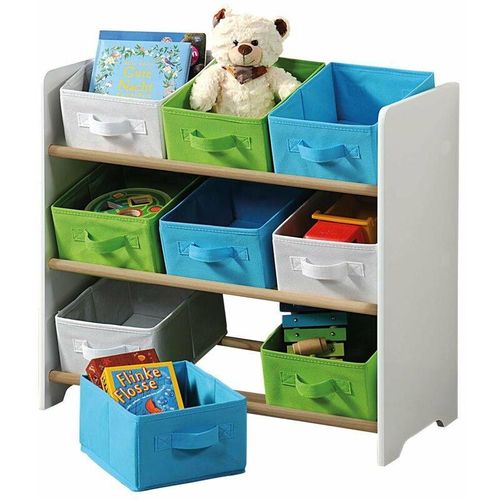 Spielzeug-Organizer mit Textilschubladen, Kinderzimmer Bücherregal in attraktiven Farben Kesper