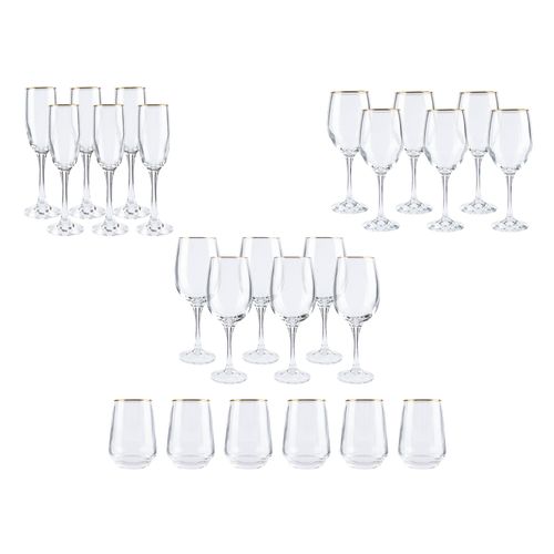 ERNESTO® Glas Set, 6-teilig, mit Goldrand