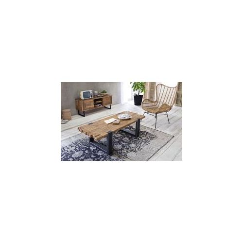 Couchtisch SIT Tische Gr. B/H/T: 130cm x 46cm x 60cm, beige (natur + schwarz natur) Couchtisch Eckige Couchtische Holz-Couchtische