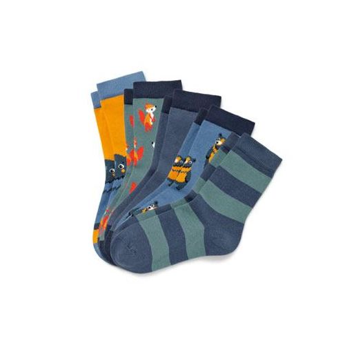5 Paar Kinder-Socken - Dunkelblau/Gestreift - Kinder - Gr.: 26