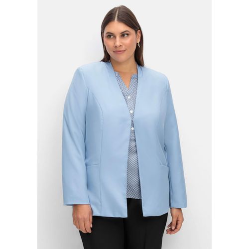 Kragenloser Blazer mit Hakenverschluss, bleu, Gr.48