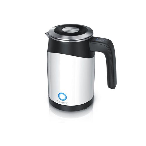 Arendo Wasserkocher, 0,5 l, 1100 W, Edelstahl Reisewasserkocher Mini, Temperatureinstellung, Single, schwarz|weiß