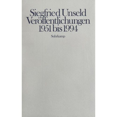 Veröffentlichungen 1951 bis 1994 - Siegfried Unseld, Leinen