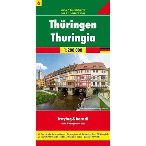 Freytag & Berndt Autokarte Thüringen. Thuringia / Thuringe / Turingia, Karte (im Sinne von Landkarte)