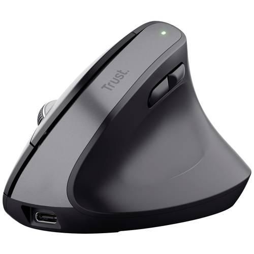 Trust Bayo+ Ergonomische Maus Bluetooth® Optisch Schwarz 6 Tasten 800 dpi, 1200 dpi, 1600 dpi, 2400 dpi Ergonomisch, Geräuscharme Tasten, Integriertes