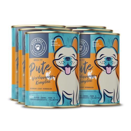 Nassfutter Breed Fit Pute mit Quinoa, Apfel und Hüttenkäse für Hunde - 400g / 6er Pack