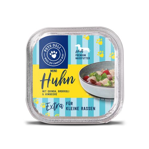 Nassfutter Huhn für Hunde - 100g / 16er Pack ✓ getreidefrei & zuckerfrei ✓ Adult von Pets Deli