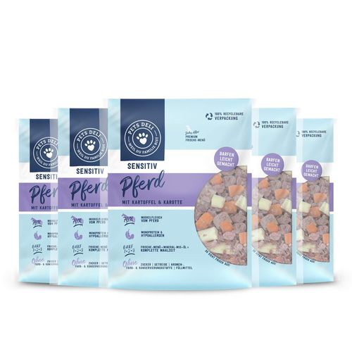 Hundefutter Sensitive BARF - Pferd - Karotte und Kartoffel - Hypoallergen - Adult - getreidefrei, zuckerfrei - 1400g von Pets Deli