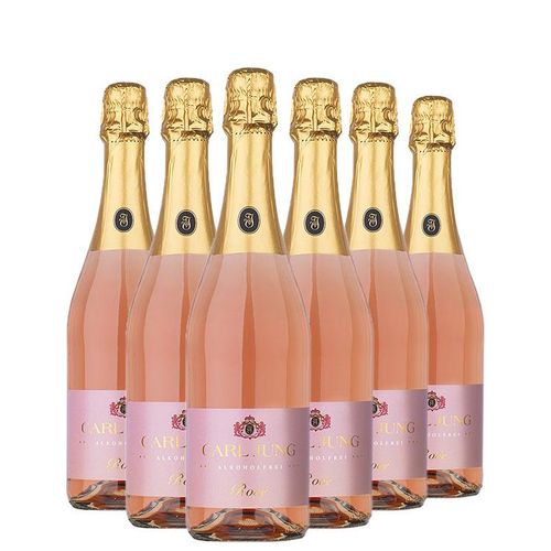 Carl Jung Mousseux Rosé SEKT schäumendes Getränk aus entalkoholisiertem Wein (6 Flaschen)