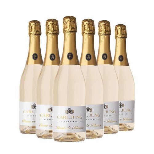 Carl Jung Blanc de Blancs Chardonnay SEKT schäumendes Getränk aus entalkoholisiertem Wein (6 Flaschen)