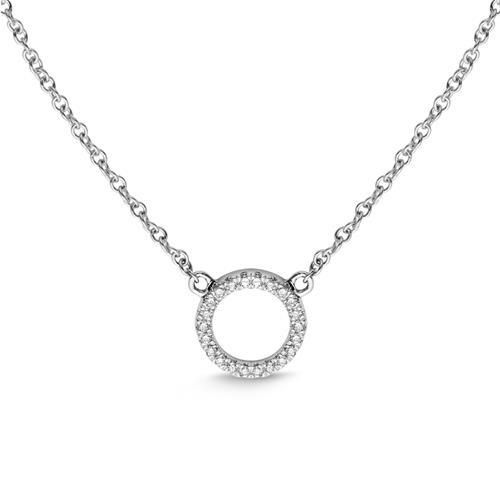 Kette Kreis 750er Weißgold 22 Diamanten 0,07 ct.