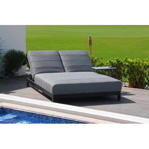 Outdoor Living Beziers 2-Sitzer Liege Aluminium/Sunbrella Flanelle Aluminium/Sunbrella