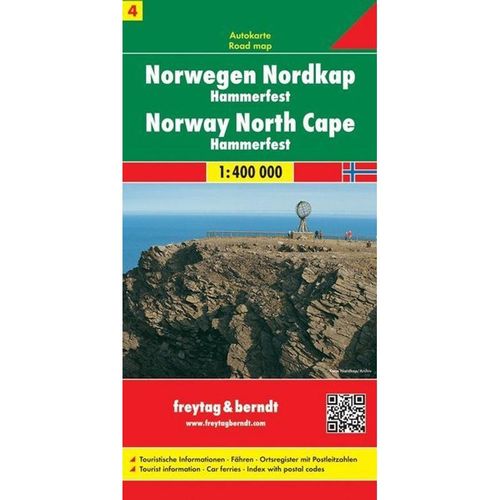 Freytag & Berndt Autokarte Norwegen, NordkapNordkap - Hammerfest, 1:400.000. Norge, Nordkapp. Noorwegen, Nordkapp, Karte (im Sinne von Landkarte)