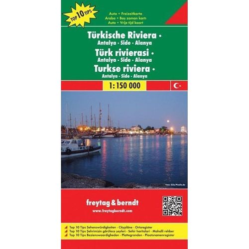 Türkische Riviera - Antalya - Side - Alanya. Türk rivierasi. Turkse riviera; Turkish Riviera; Riviera turque; Riviera turca, Karte (im Sinne von Landkarte)