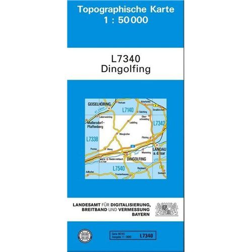 Topographische Karte Bayern / L7340 / Topographische Karte Bayern Dingolfing, Karte (im Sinne von Landkarte)