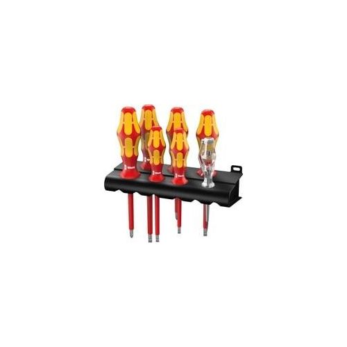 Schraubendreher Satz 160i/7, VDE rot/gelb, KraftformPlus, Lasertip, Spannungsprüfer