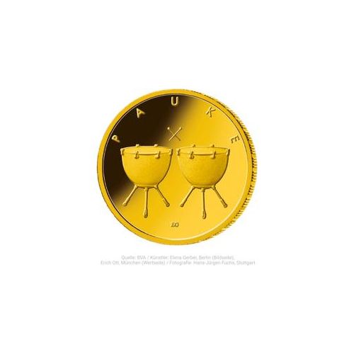 1/4 Unze Gold 50 Euro Musikinstrumente Pauke 2021