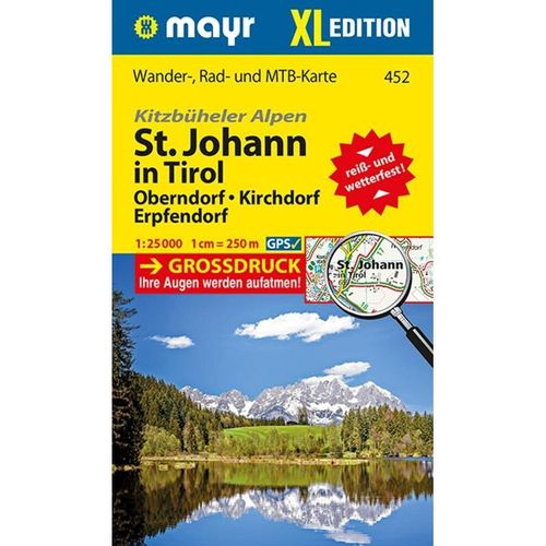 Mayr Wanderkarte Kitzbüheler Alpen, St. Johann in Tirol XL, Oberndorf, Kirchdorf, Erpfendorf 1:25.000, Karte (im Sinne von Landkarte)