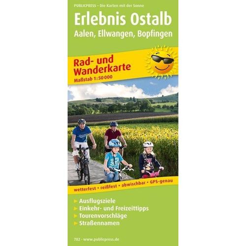 PublicPress Rad- und Wanderkarte Erlebnis Ostalb, Aalen, Ellwangen, Bopfingen, Karte (im Sinne von Landkarte)