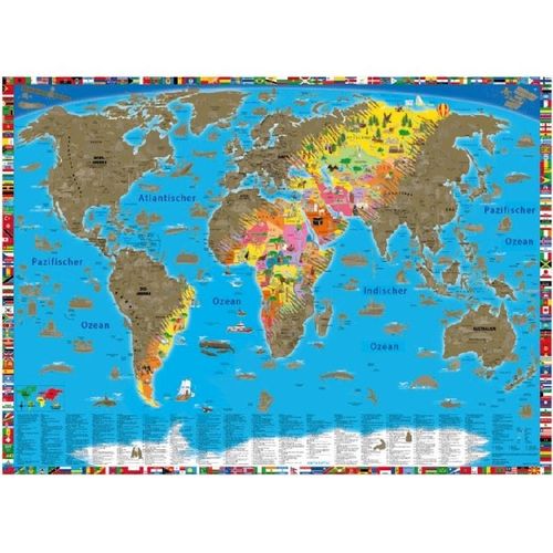 Rubbelposter Welt, Karte (im Sinne von Landkarte)