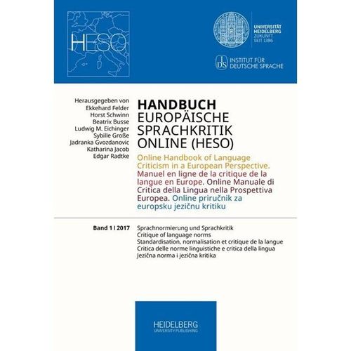 Handbuch Europäische Sprachkritik Online (HESO) / Sprachnormierung und Sprachkritik, Kartoniert (TB)